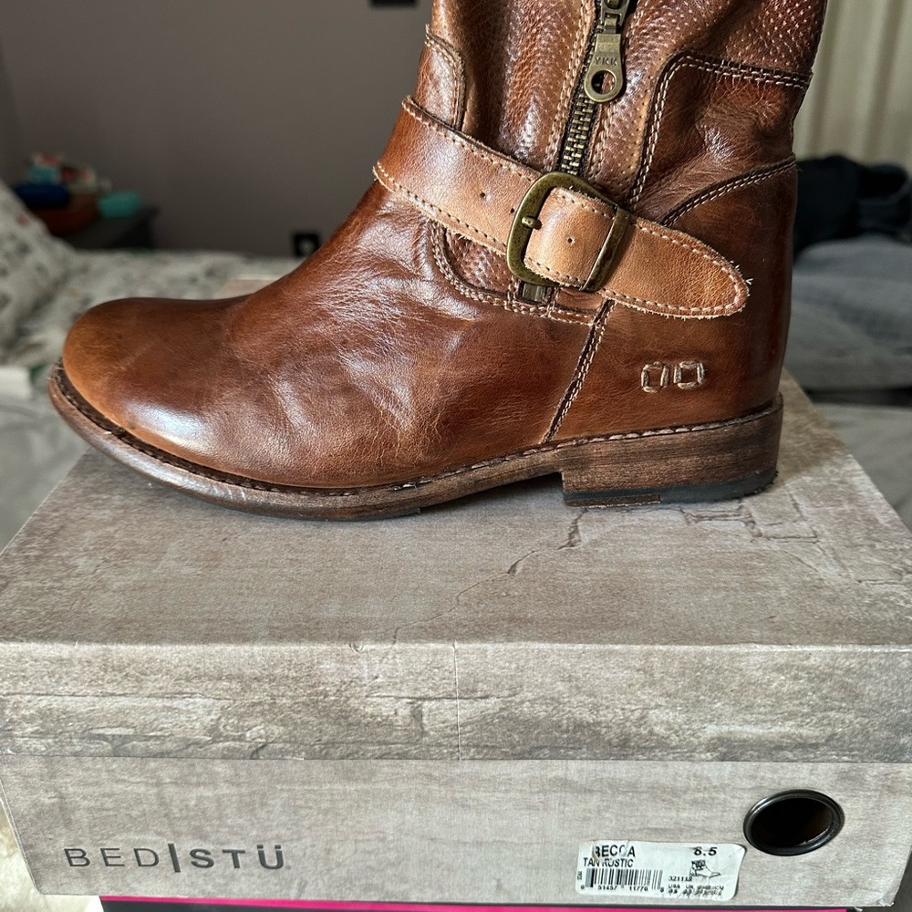 BED|STU Brown Leather Ankle Boots